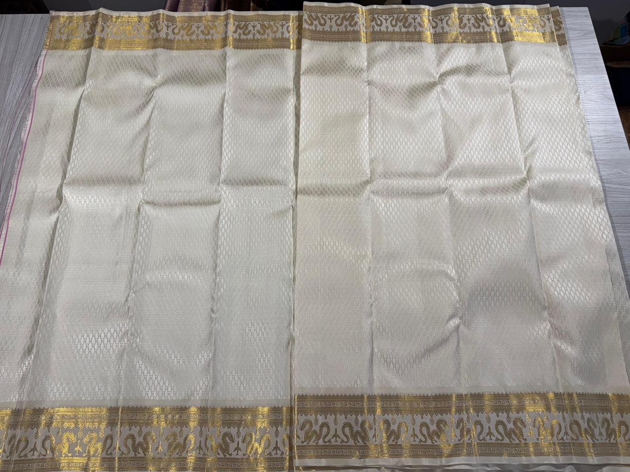Cream Kanjivaram Silk Dhoti